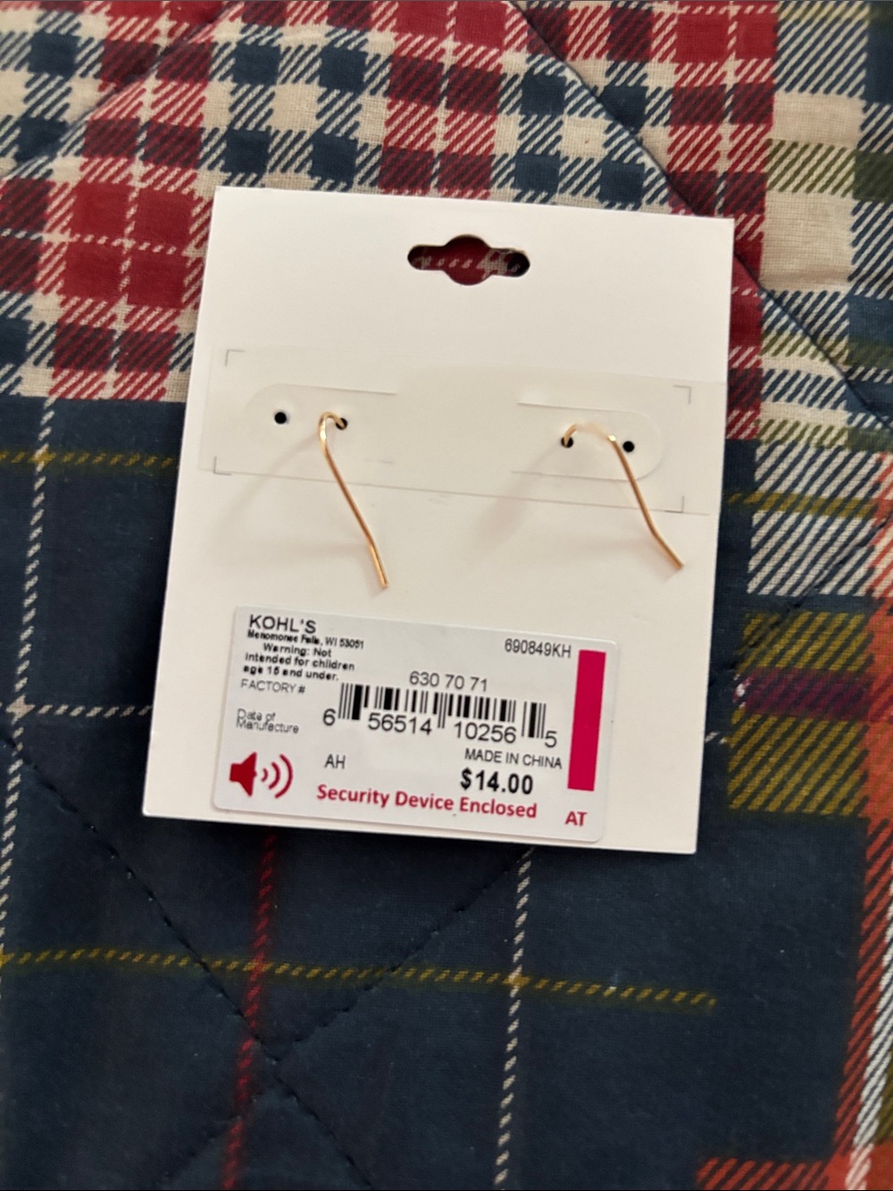 Kohl's Rose Gold Curved Threader Earrings - Picture 2 of 3
